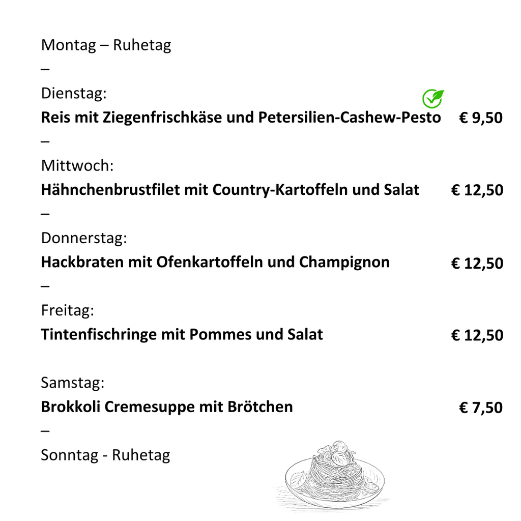 Unser Mittagstisch vom 02. bis 06. Dezember 25.